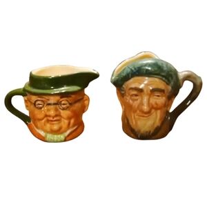 2 Vintage Miniature Royal Doulton Character Jugs-Toby Jugs.